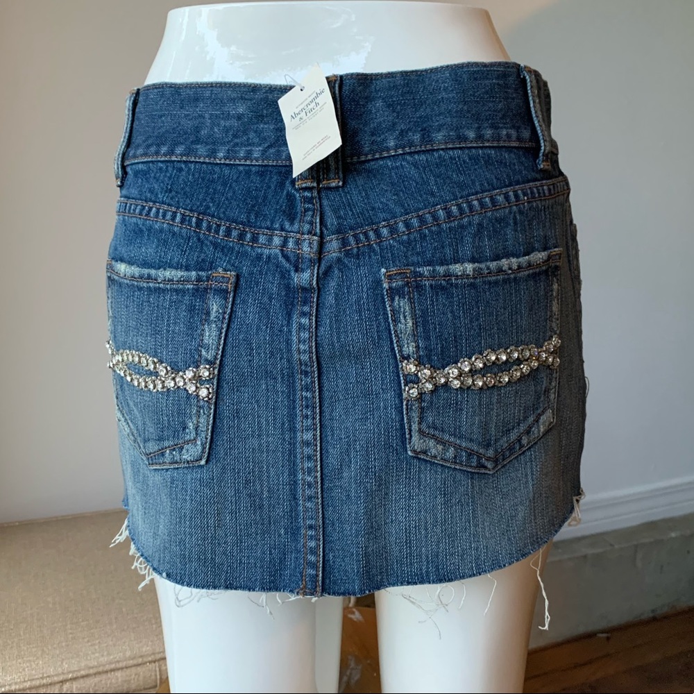 Y2K Abercrombie and Fitch A&F Rhinestone Embellished Jean Skirt 00